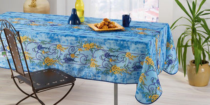 Nappe glycine et lavande Bleu 2m40 x 1m50 anti tache et infroissable