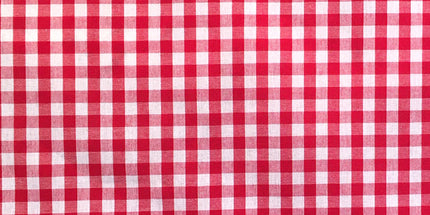Tissu au mètre coton tissé teint vichy rouge 150 cm de large