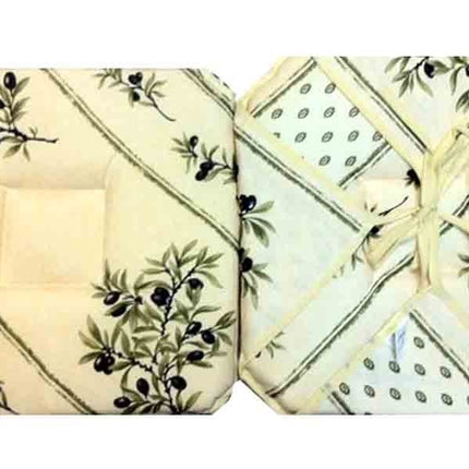 Coussin de chaise olivou écru
