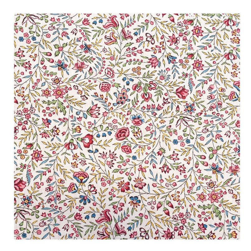 Serviette  Beaucaire indienne écru rose 41cm x 41cm