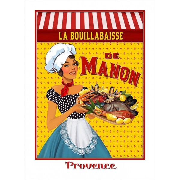 Torchon la Bouillabaisse de Manon  50 cm x 70 cm
