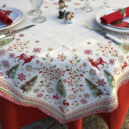 Nappe Vallée E carrée 1m40 x 1m40 Jacquard