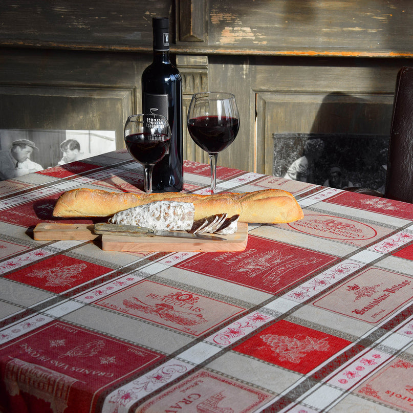 Nappe Jacquard 3m x 1m80 bar à vin R Coton Tissé Téflon Anti Tache
