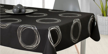 Nappe TX7 Noir argent 2m40 x 1m50 anti tache et infroissable