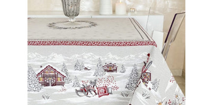 Nappe Savoie perle carrée 1m45 x 1m45 Jacquard