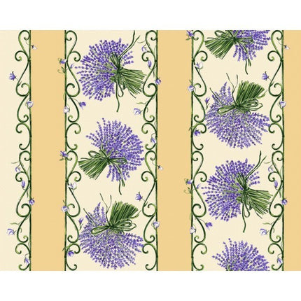 Nappe lavande écru coton enduit 1m50/1m20