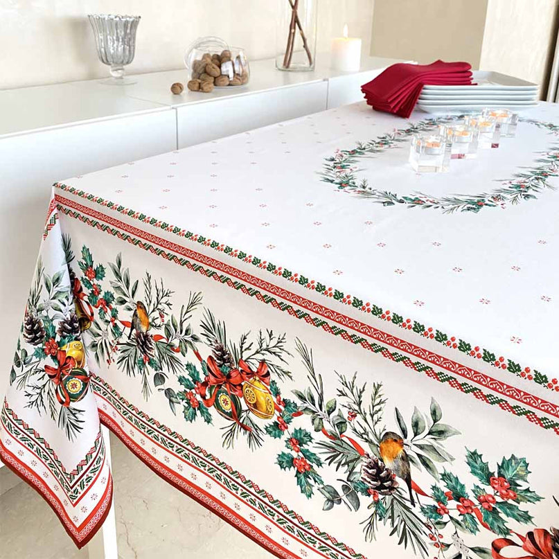Nappe de Noël Sylvestre 2m x 1m50 coton enduit plastifié