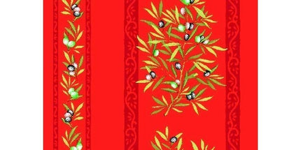 Nappe clos des oliviers rouge coton enduit 1m50/1m20
