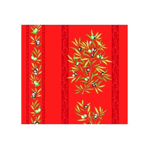 Nappe clos des oliviers rouge coton enduit 1m50/1m20
