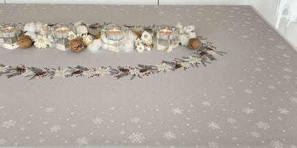 Nappe de Noël Megève 2m x 1m50 coton enduit plastifié