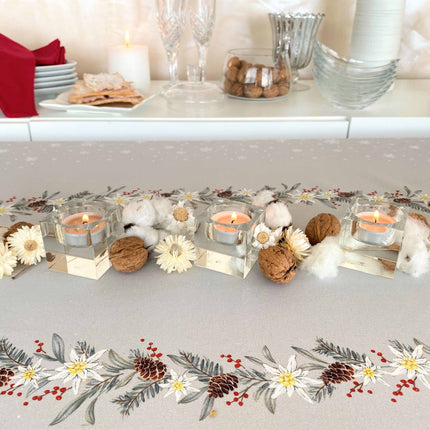Nappe de Noël Megève 2m x 1m50 coton enduit plastifié