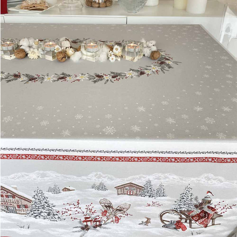 Nappe de Noël Megève 2m x 1m50 coton