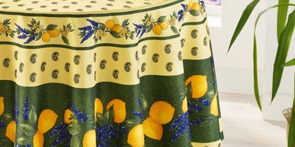 Nappe Citron Lavande vert anti tache infroissable 1m80
