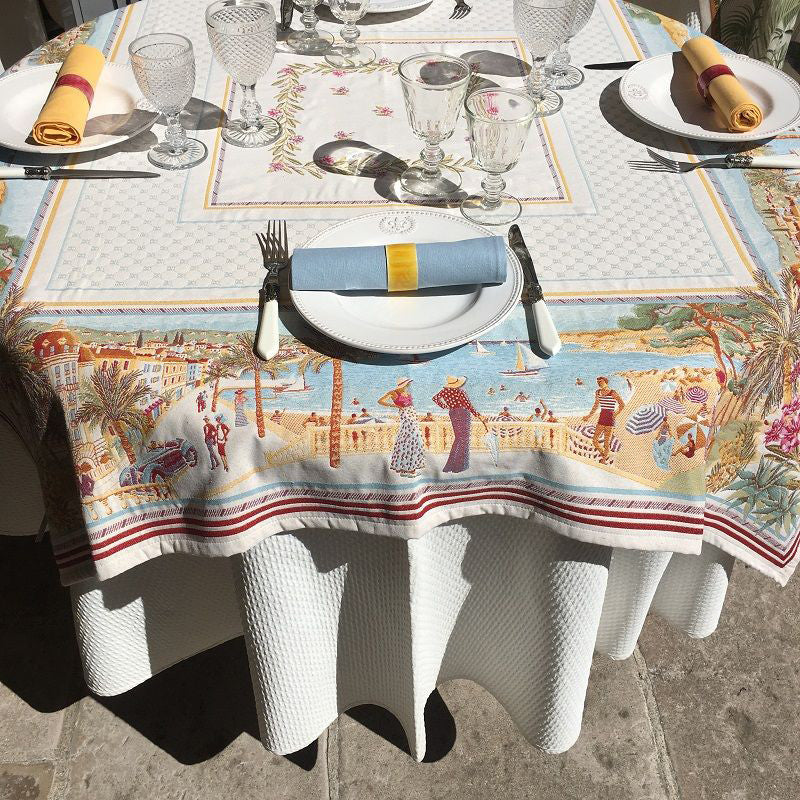 Nappe Luxe NICE 1m45 x 1m45 Tapis de table jacquard
