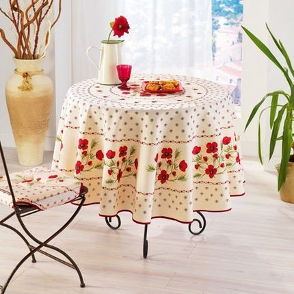 Nappe coquelicot 1m80 anti tache infroissable