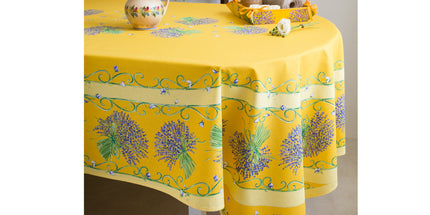 Nappe bouquet de lavande jaune Placée 2m50 x 1m50 coton