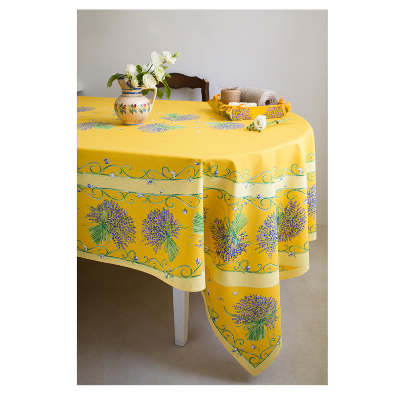 Nappe bouquet de lavande jaune Placée 2m50 x 1m50 coton
