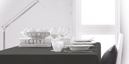 Nappe unie gris anthracite 2m40 x 1m45 anti tache sans repassage