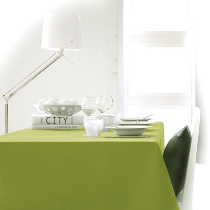 Nappe unie vert tilleul 2m x 1m45 anti tache sans repassage