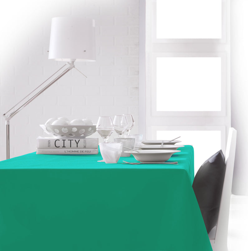 Nappe unie celadon 2m40 x 1m45 anti tache sans repassage