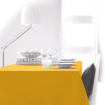 Nappe unie jaune curry 2m x 1m45 anti tache sans repassage