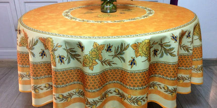 Nappe ronde 1m80 tournesol abeille jaune Anti tache et infroissable