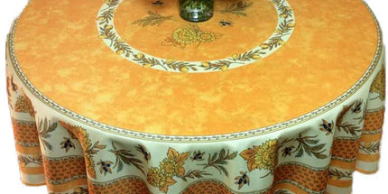 Nappe ronde 1m80 tournesol abeille jaune Anti tache et infroissable