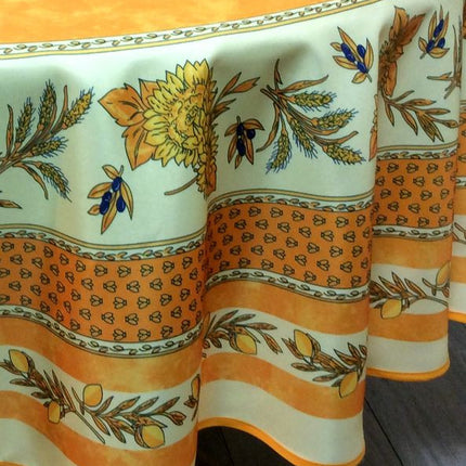 Nappe ronde 1m80 tournesol abeille jaune Anti tache et infroissable