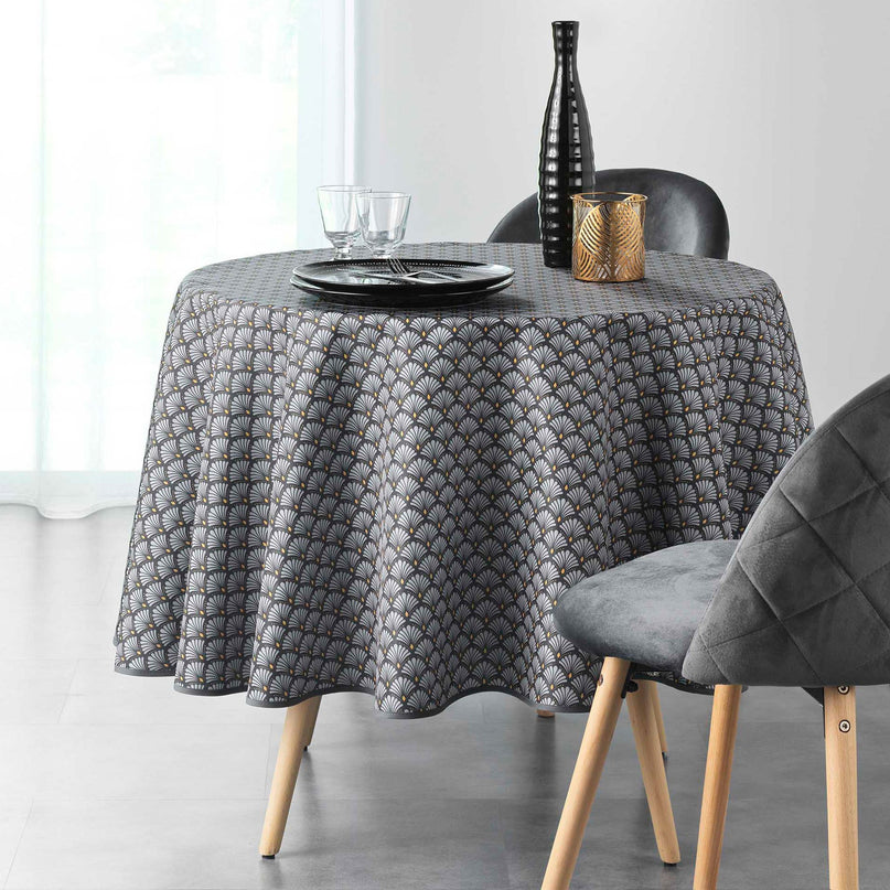 Nappe ronde 1m80 Artchic gris Anti tache et infroissable