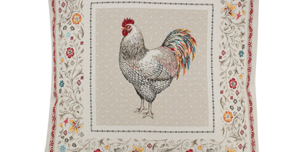 Housse de coussin tissée jacquard Poule Lafayette 45cm x 45cm