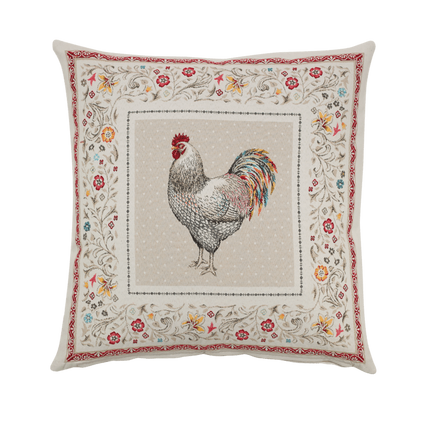 Housse de coussin tissée jacquard Poule Lafayette 45cm x 45cm