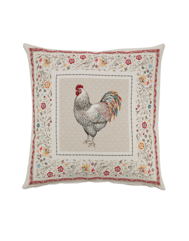 Housse de coussin tissée jacquard Poule Lafayette 45cm x 45cm