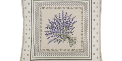 Housse de coussin tissée jacquard lavande castillon 45cm x 45cm