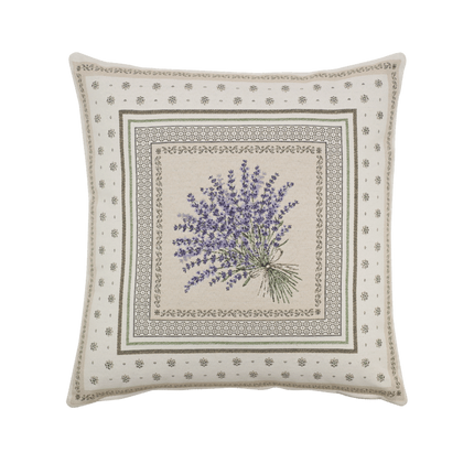 Housse de coussin tissée jacquard lavande castillon 45cm x 45cm