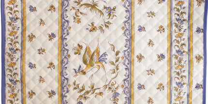 Set de table faïence de moustier bleu