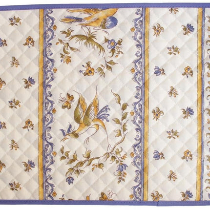 Set de table faïence de moustier bleu