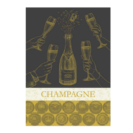 Torchon tissé jacquard CHAMPAGNE coton 50 cm X 70 cm