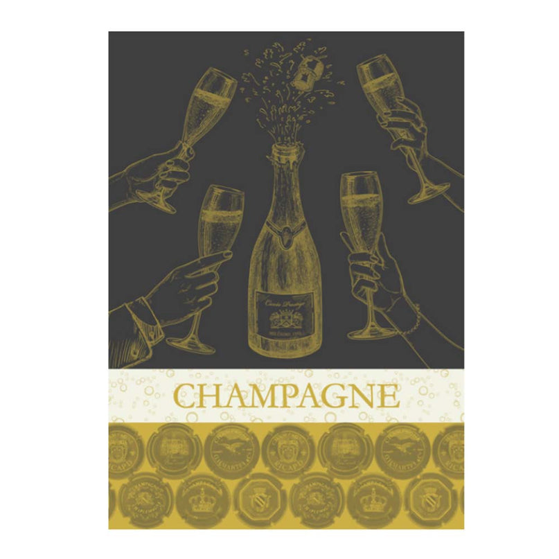 Torchon tissé jacquard CHAMPAGNE coton 50 cm X 70 cm