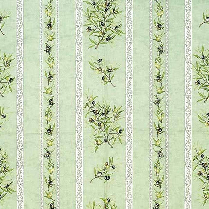 Nappe clos des oliviers vert 2m50 x 1m50 coton enduit linéaire