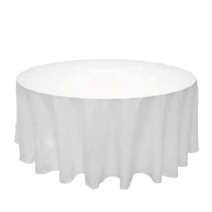 Nappe ronde unie blanche diamètre 2m80 Tissu anti tache infroissable
