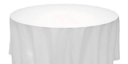 Nappe ronde unie blanche diamètre 2m40 Tissu anti tache infroissable