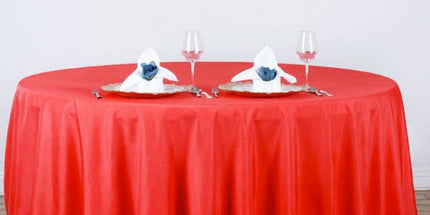 Nappe ronde unie rouge diamètre 3m Tissu anti tache infroissable