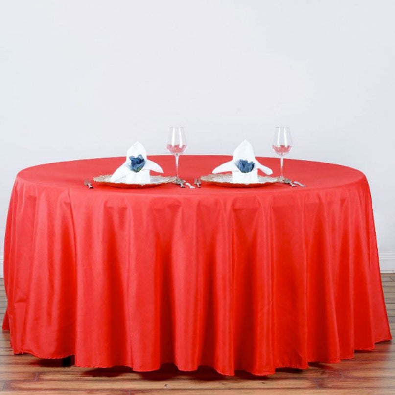 Nappe ronde unie rouge diamètre 3m Tissu anti tache infroissable