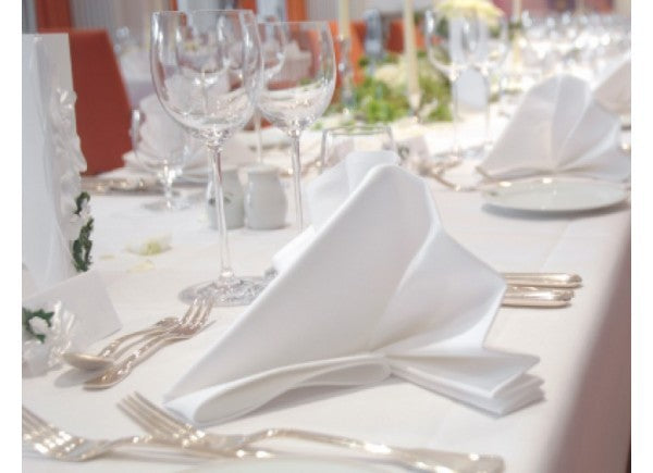 Nappe unie blanche 3m x 1m80 TISSU HAUT DE GAMME  anti tache sans repassage