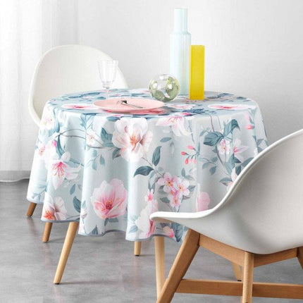 Nappe ronde Alissia menthe anti tache sans repassage 1m80