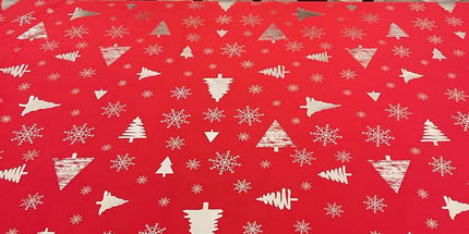 Nappe de NOEL P54 rouge Anti tache Infroissable 2m x 1m50