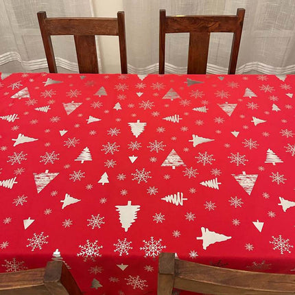 Nappe de NOEL P54 rouge Anti tache Infroissable 2m x 1m50