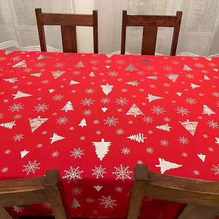 Nappe de NOEL P54 rouge Anti tache Infroissable 2m40 x 1m50