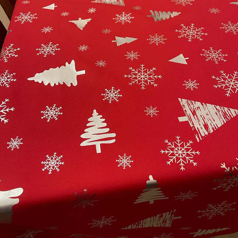 Nappe de NOEL P54 rouge Anti tache Infroissable 2m x 1m50