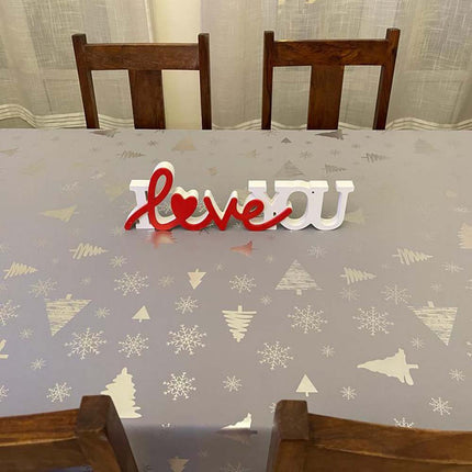 Nappe de NOEL P54 GRIS ARGENT Anti tache Infroissable 3m x 1m50